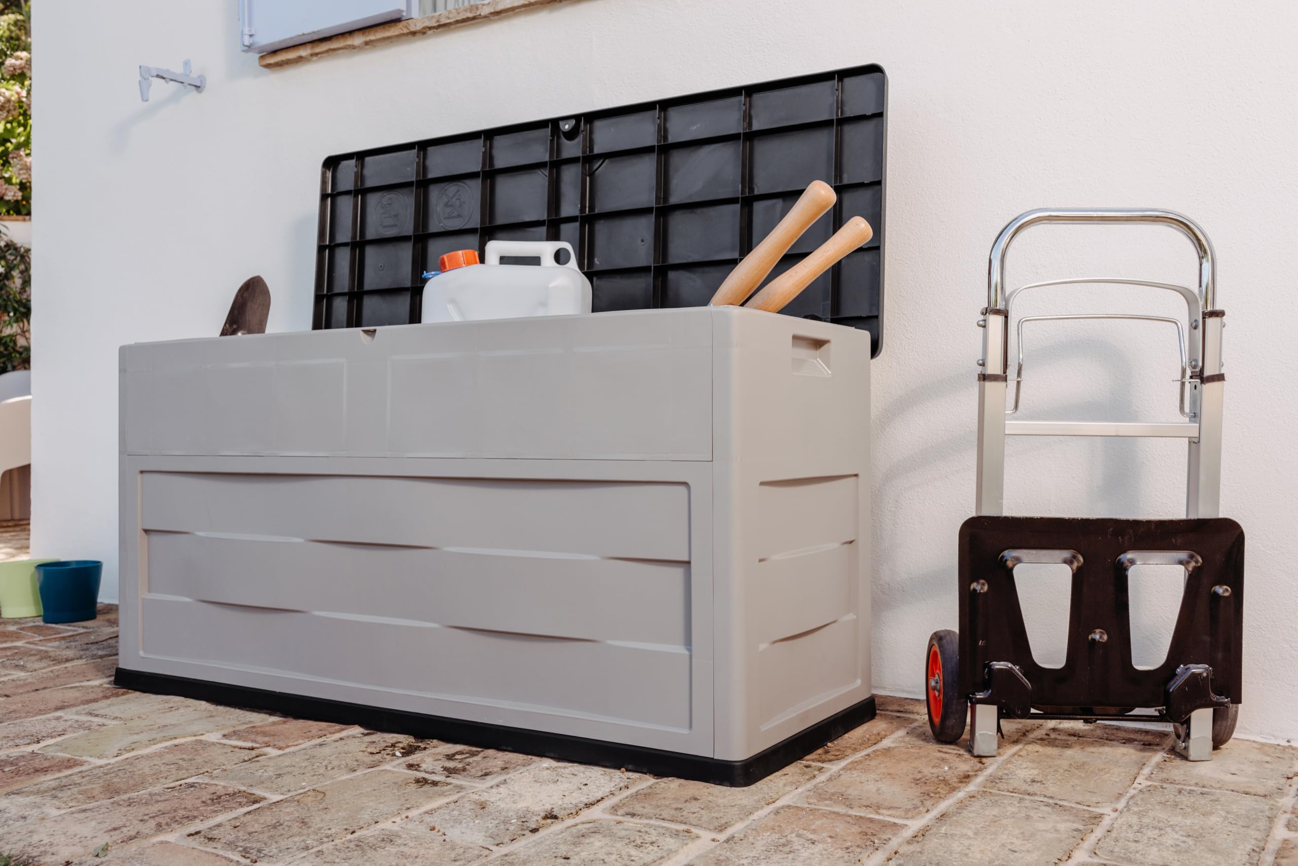 Toomax Ambition baule da giardino 320L portattrezzi 119x46x60h cm grigio tortora/nero UV