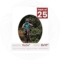 Vista 121 de Tapete de 11 x 14 pulgadas, corte biselado para fotos de 8 x 10 pulgadas, diseño de ante beige precortado, apertura de tablero ovalado, sin ácidos