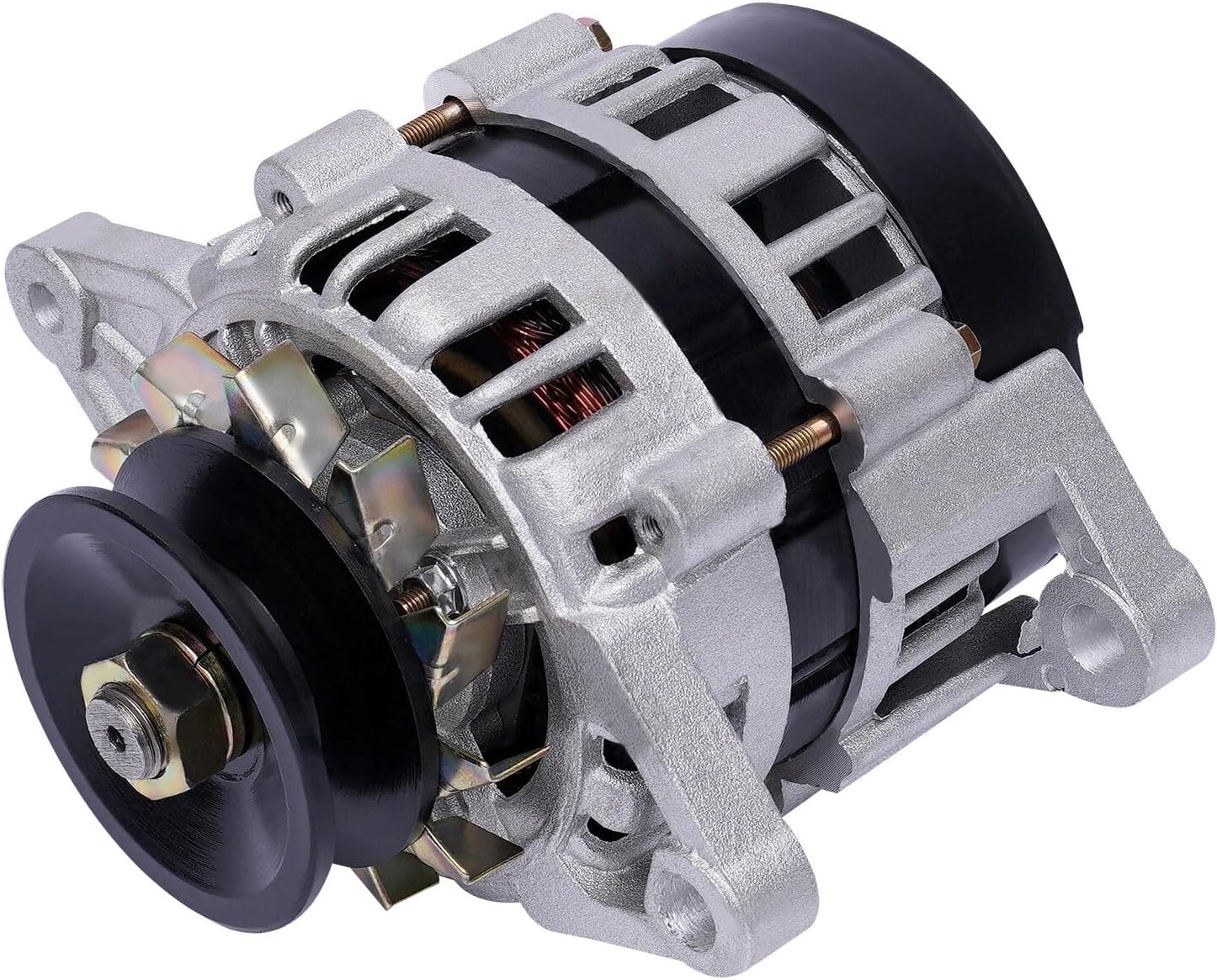 Permanent Magnet Ac Generator,12 V -14 V Permanent Magnetic Alternator W/Pre-Drilled Holes,Single-Wheel Design & Speed 4500r/Min For Agricultural Vehicles, Tricycles. (1500W-24V)
