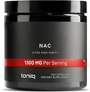 1300mg NAC Supplement N-Acetyl Cysteine - 4 Month Supply - Min. 98%+ Tested Purity - Ultra High Strength Bioavailable NAC Cysteine Supplement - 240 Vegetarian N Acetyl Cysteine Capsules -Lab Tested TQ