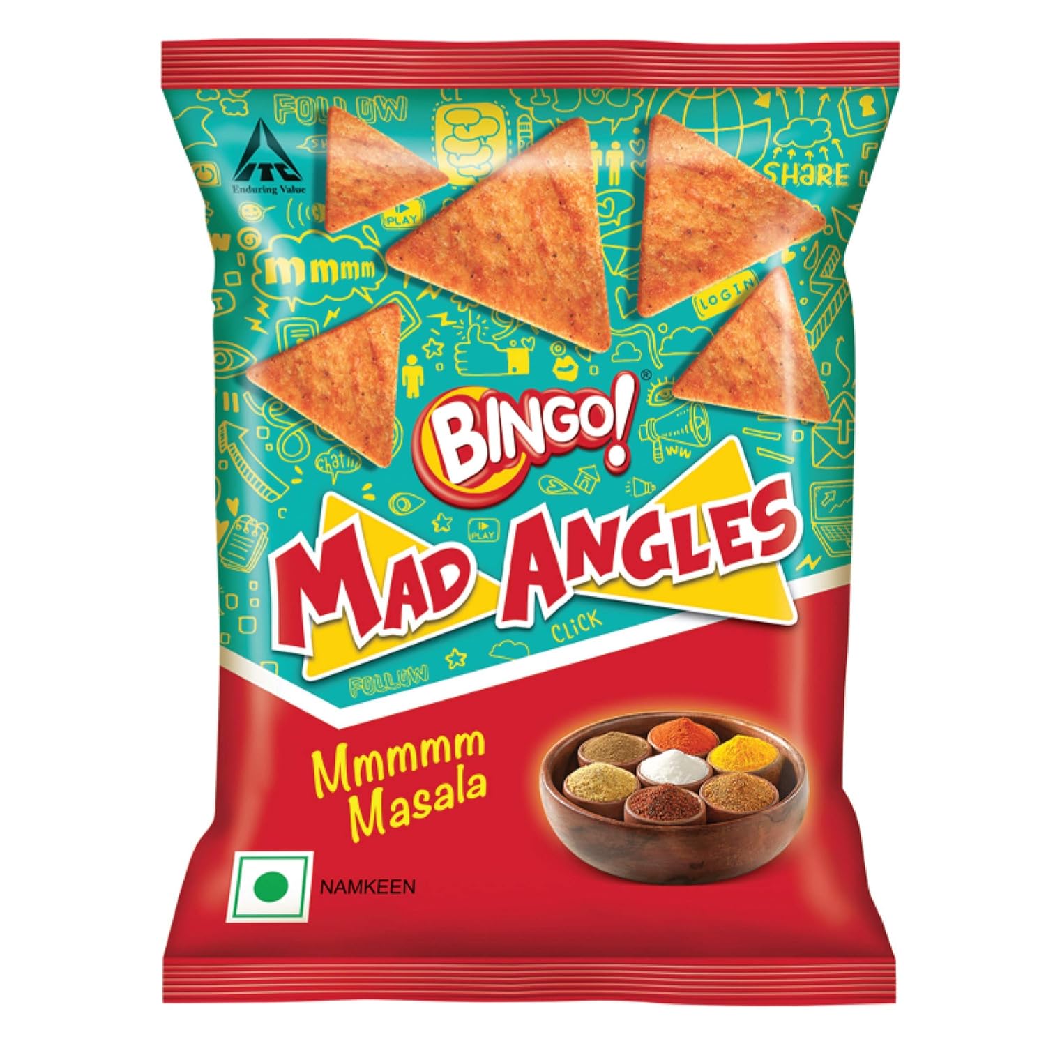 Bingo Mad Angles Mmmmm Masala, 80g Pack of 8 Amazon.in Grocery