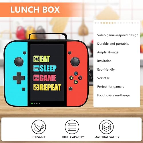 Miniatura 4 de TILYTADLY Lonchera para niños, lonchera con aislamiento térmico para niños y niñas, lonchera portátil reutilizable para el trabajo, oficina, viajes,