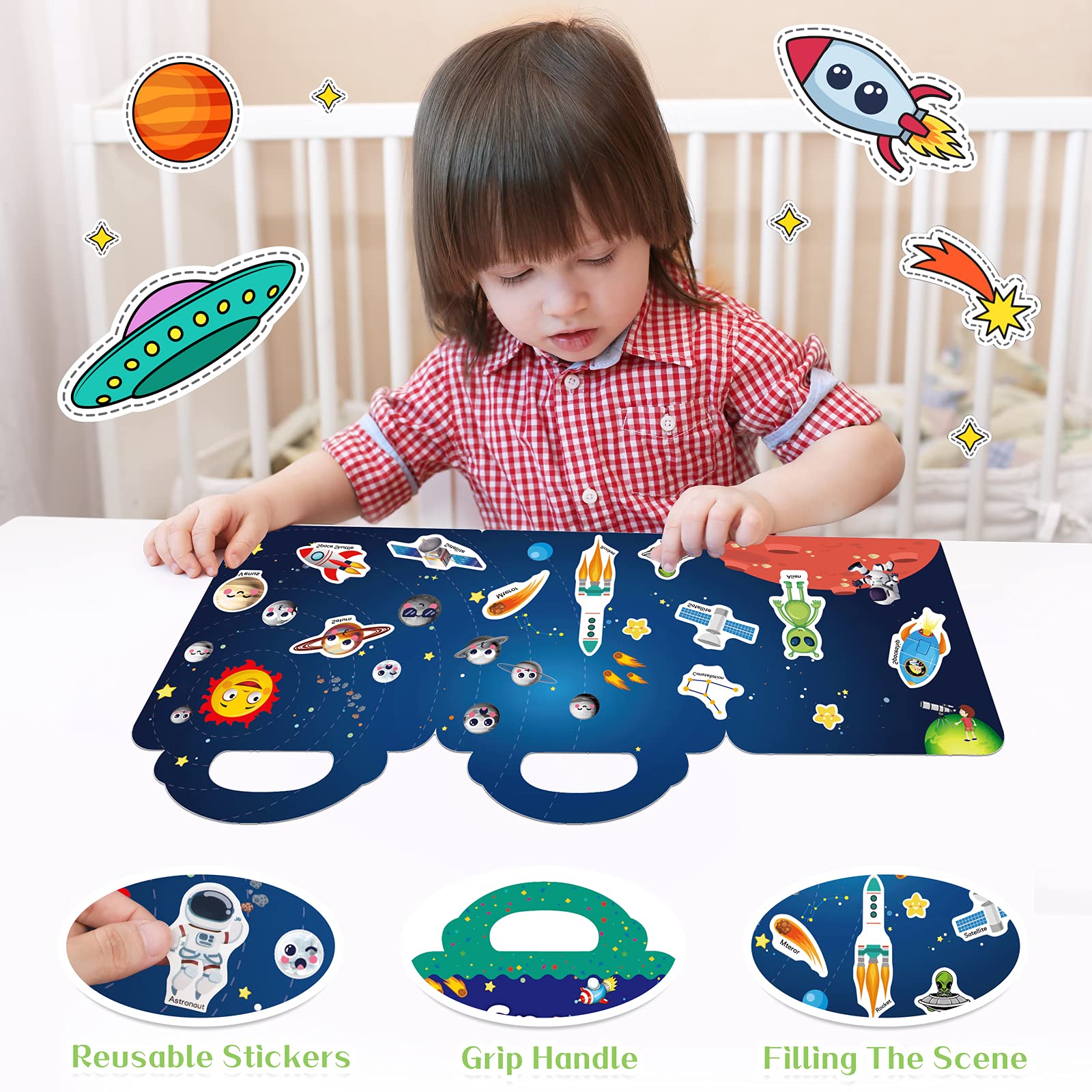 Juguetes para niñas de 2, 3, 4, 5 años, libros de calcomanías reutilizables para niños, juguetes para niños de 2 a 4 años, calcomanías para niños de 2 a 5 años, juguetes de aprendizaje para niños de 2, 3, 4, 5 años 3