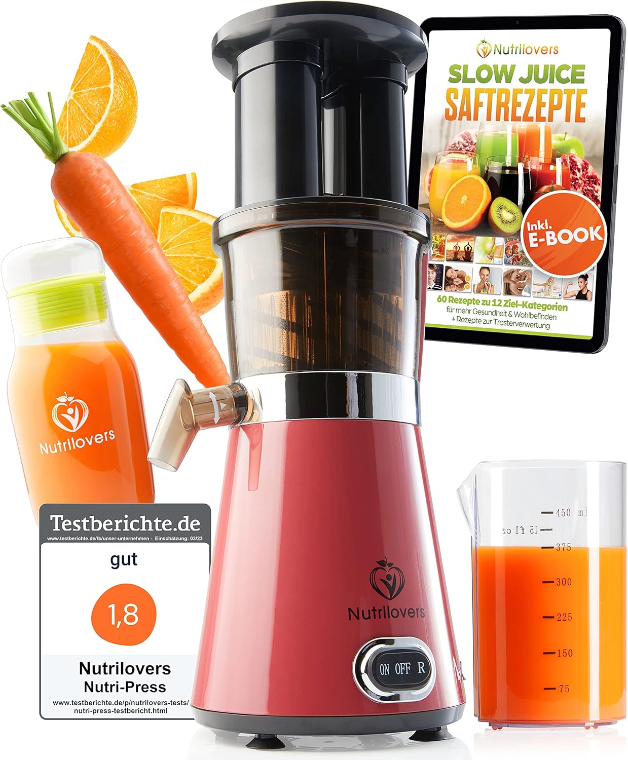 NUTRIPRESS Slow Juicer Obst & Gemüse Entsafter Saftpresse elektrisch