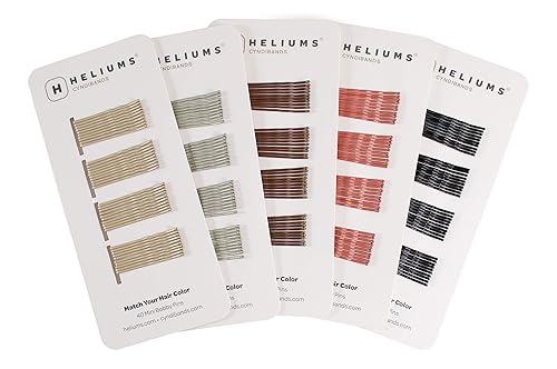 Miniatura 5 de Heliums Mini Bobby Pins - Rubio oscuro, paquete de 40, horquillas pequeñas de 1.5 pulgadas para cabello fino y niños