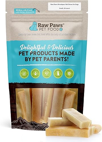 Raw Paws Himalayan Yak masticables para perros, masticables pequeños (10 unidades)  Empaquetados en Estados Unidos  Queso tibetano de yak masticable