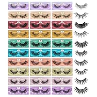 Vista 22 de FARRED - Venta al por mayor de pestañas postizas de visón sintético 30 pares, 3D A02 de longitud media, veganas, con volumen esponjoso, tiras