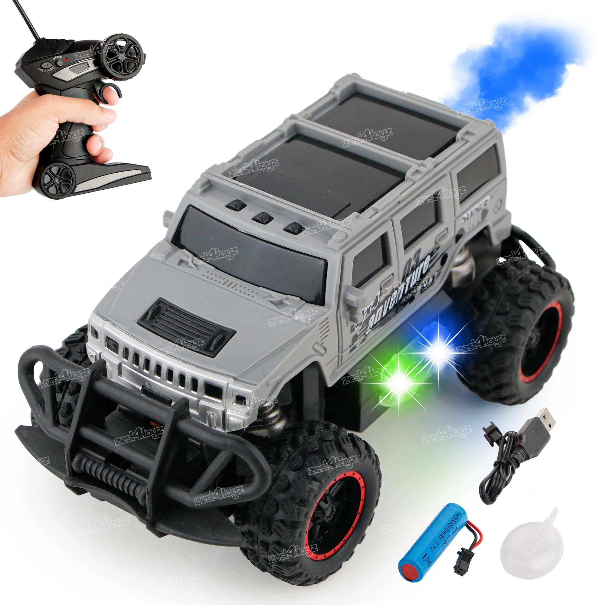 Zest 4 Toyz Rechargeable Remote Control Racing Car for Kids with Light and Radio Control High Speed Car with Multidirectional Walking & Spray System for Boys & Girls Grey (B0D87C1MNB) Amazon Price History, Amazon Price Tracker