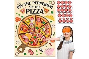 Pizza Party Game Pin the Pepperoni on the Pizza