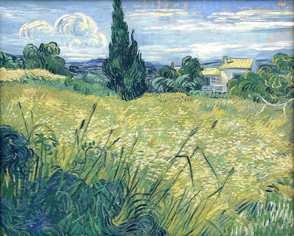 Lámina Green Wheat Field de Van Gogh, decoración artística mate para tu hogar