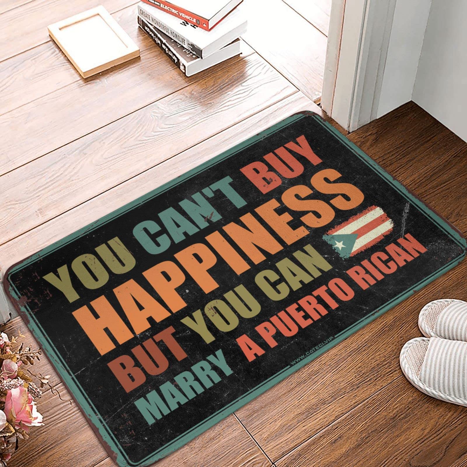 Tapete para zapatos de entrada delantera que limpia el calzado con estilo boricua de 40x60cm