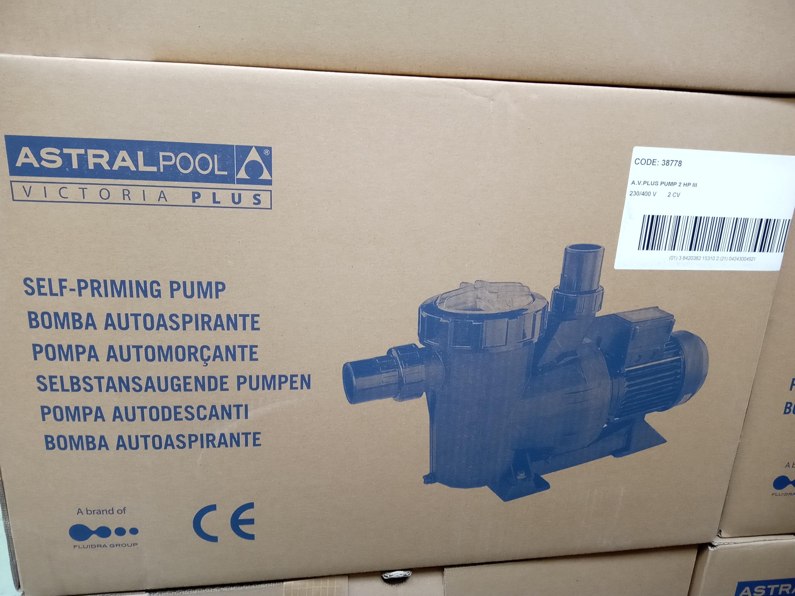Astralpool Victoria Plus 26000 L/h 1.50 Kw 2 Cv Tri 230/400v Iii Plastic Self-priming Pump One Size