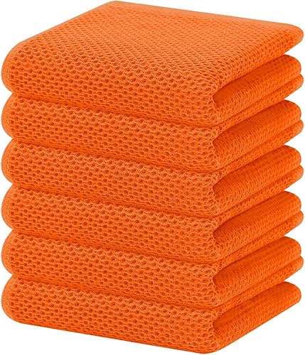 Miniatura 51 de Homaxy Paños de cocina de 100% algodón con tejido gofre, toallas de cocina ultra suaves, absorbentes, de secado rápido, 12 x 12 pulgadas, paquete