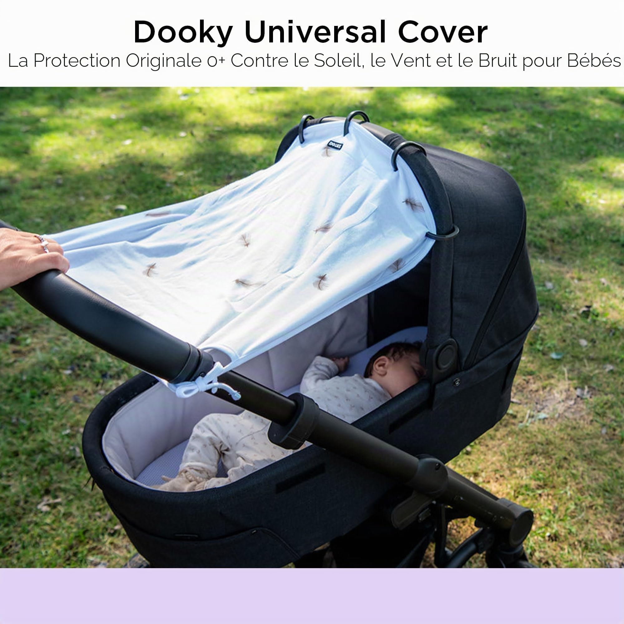 Dooky Universal Cover Dandelion Protection solaire sièges auto UV SPF 40+ TÜV blanc