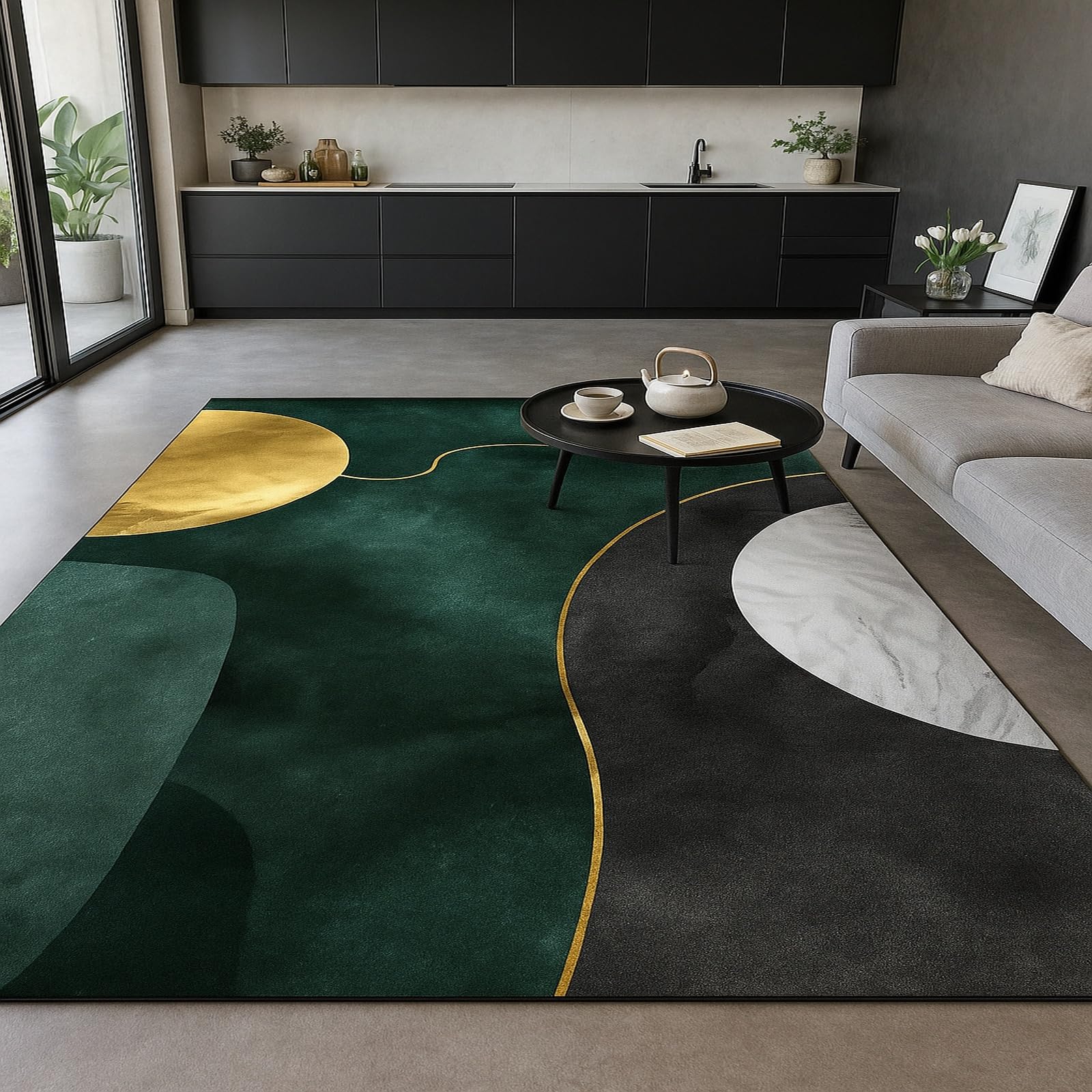 Tapis moderne extra large de salon 200x300 cm au design graphique haut de gamme