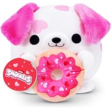 Snackles Valentines Edition 8-Inch Plush Toy Dalmatian with Donut by ZURU Ultra-Soft Stuffed Animal with Valentines Snack Accessory, Collectible Cuddly Plush for Kids, Tweens, Teens & Gifting