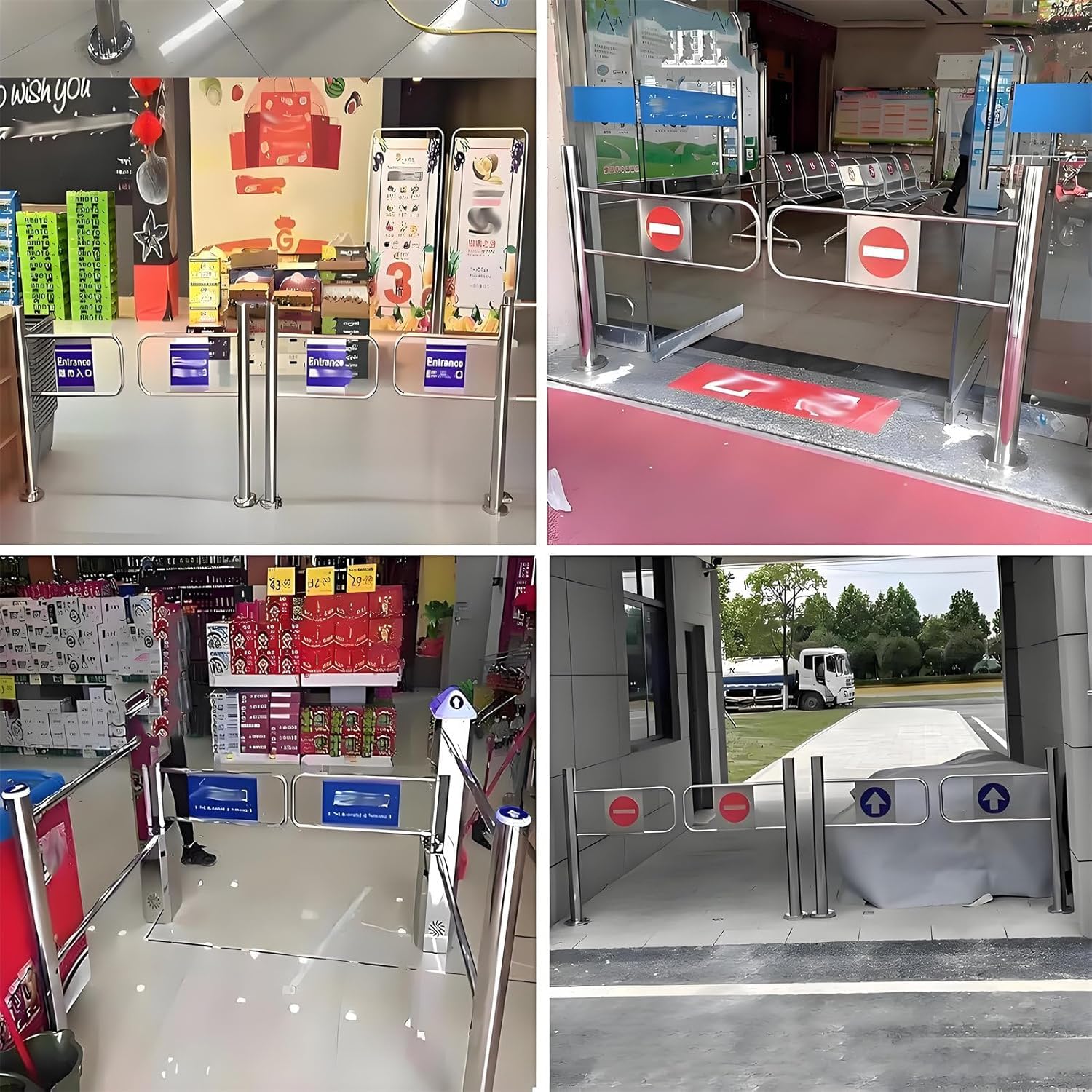 Puerta batiente automática de metal, puerta unidireccional para seguridad, puerta de entrada manual industrial para almacenes, bibliotecas y centros comerciales