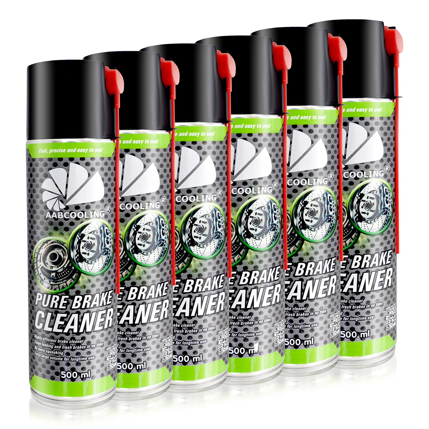 AABCOOLING 6x Pure Brake Cleaner 500ml Sgrassatore per Motore e Parti Metalliche, Pulizia Esterna dei Motori, Ideale per pulire scatole cambio coperchi, Evaporazione veloce, Manutenzione professionale