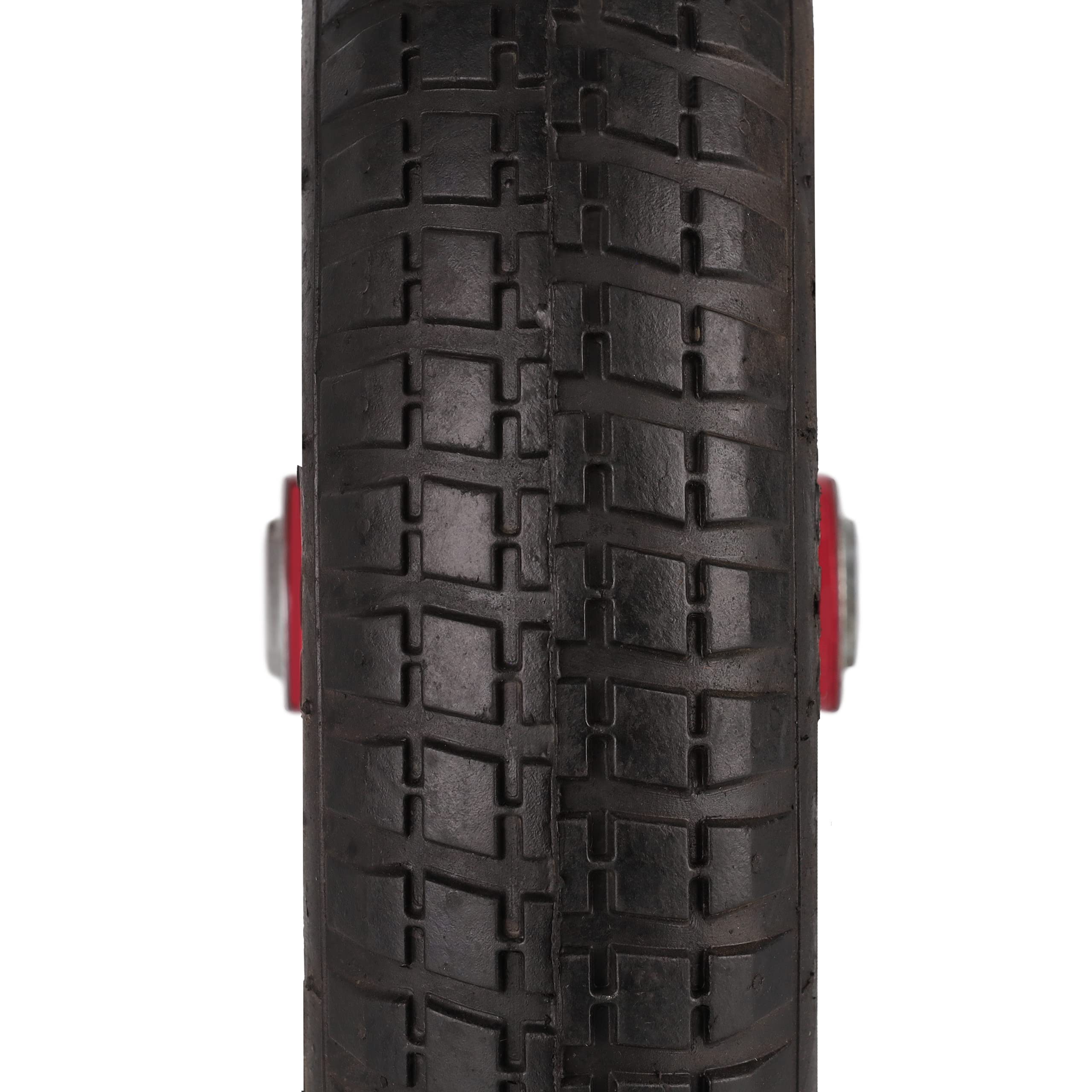 Relaxdays Roue de brouette 3.00-8, pneumatique, Jante en Acier, Charge maximale : 100 kg, avec Valve, Noir et Rouge
