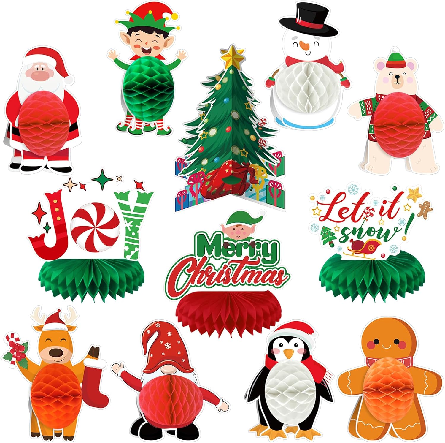 Liliful 12 Pcs Christmas Party Centerpieces Xmas