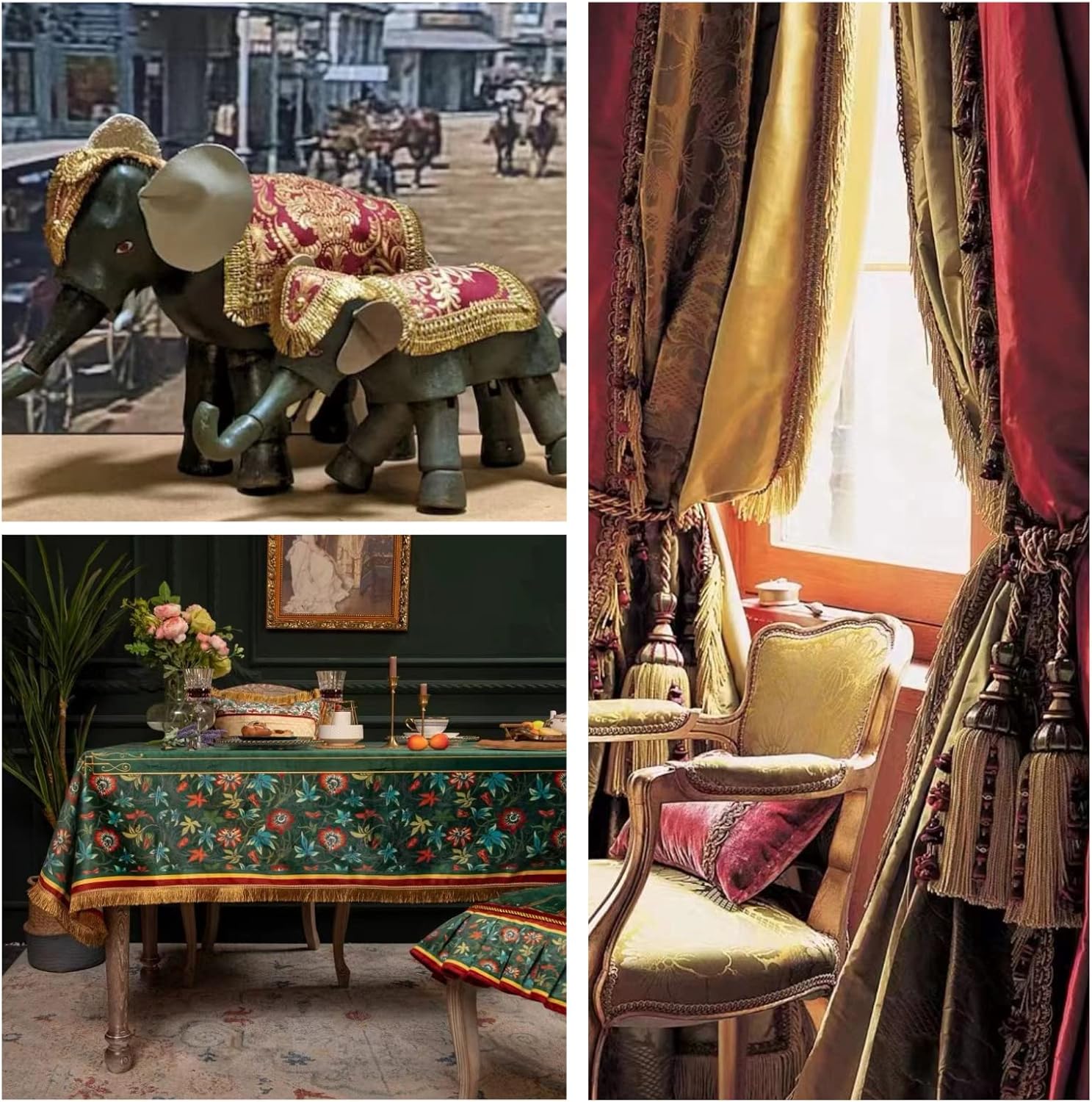 IDONGCAI 6 Yards Gold Fringe Trim Tassel Sewing Trim for Christmas Craft Home Decor Supplies 2.2 inch