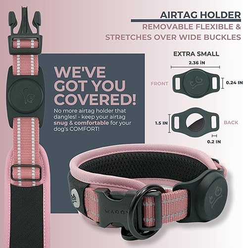 Miniatura 6 de Collar de perro de alta calidad, soporte para Airtag de Apple, ajustable, resistente, reflectante 3M, sin rozaduras, malla de aire ultra suave,