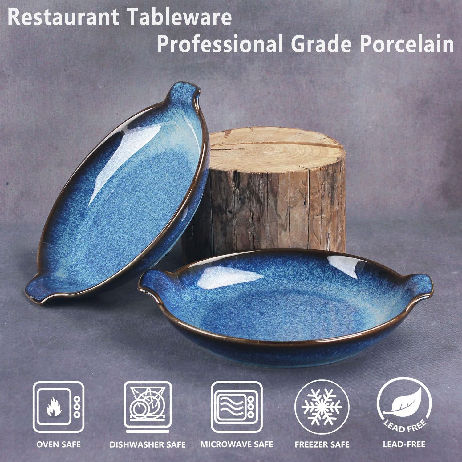 Au Gratin Baking Dishes Set of 2 - Ceramic Ramekins -3