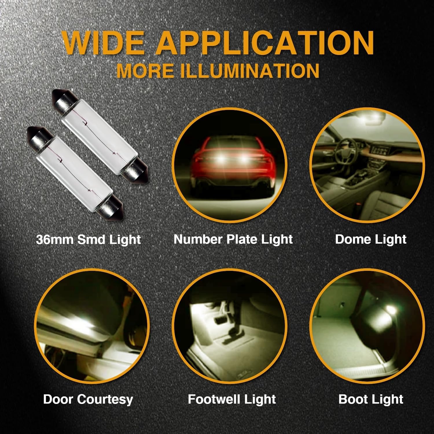 6411 Festoon Bulb, 12V 10W, 41mm, 10 Pack image 4