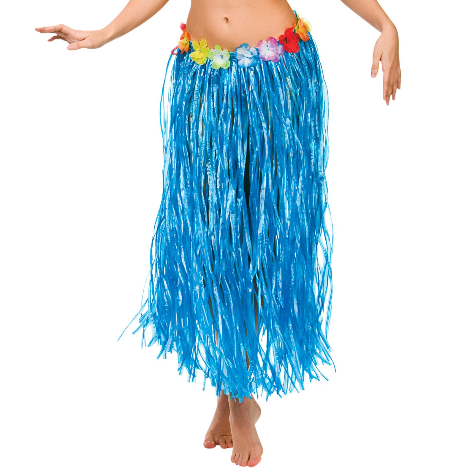 Wicked Costumes Blue Adult Hawaiian Hula Skirt - Long (80Cm) - One Size