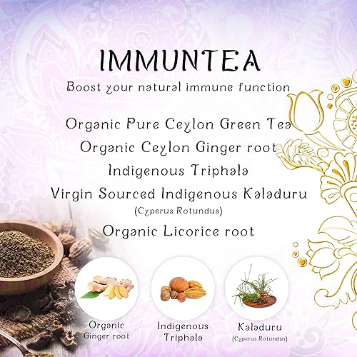 Miniatura 6 de TERAPY AYURVEDIC TEA de Terapy Ceylon  Ingredientes herbales naturales  USDA Orgánico  Bolsas de té orgánicas ecológicas sin blanquear (ImmunTea)