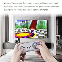 Vista 3 de 2 unidades de controlador USB inalámbrico de 2,4 GHz compatible con juegos de SNES, controlador USB SNES retro para PC clásico super para Windows PC
