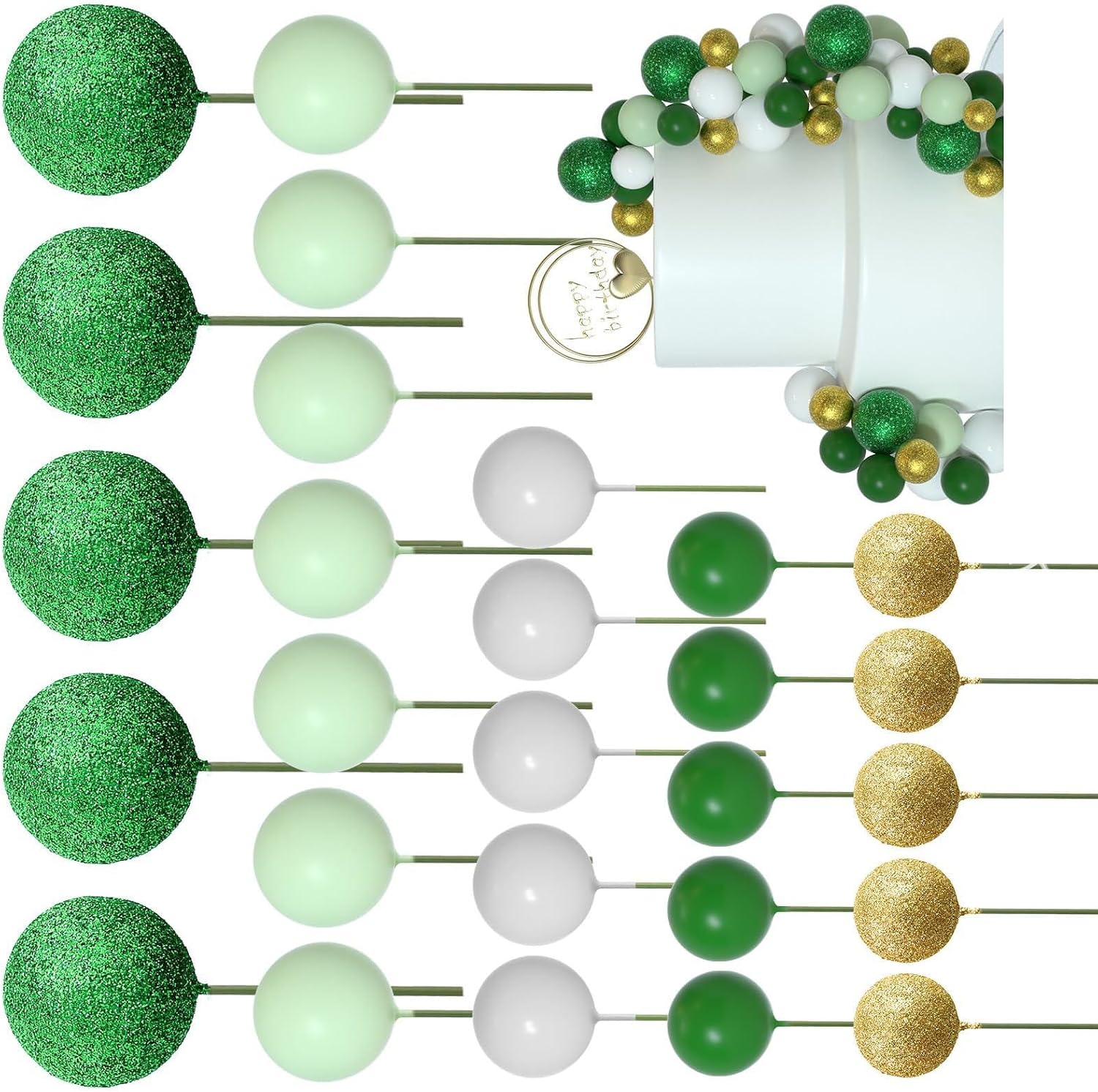 bakeware sets Set of 50 Cake Decoration Set Round Shape Cake Toppers Party Food Picks Foam Texture Suitable for Holidays Celebration
