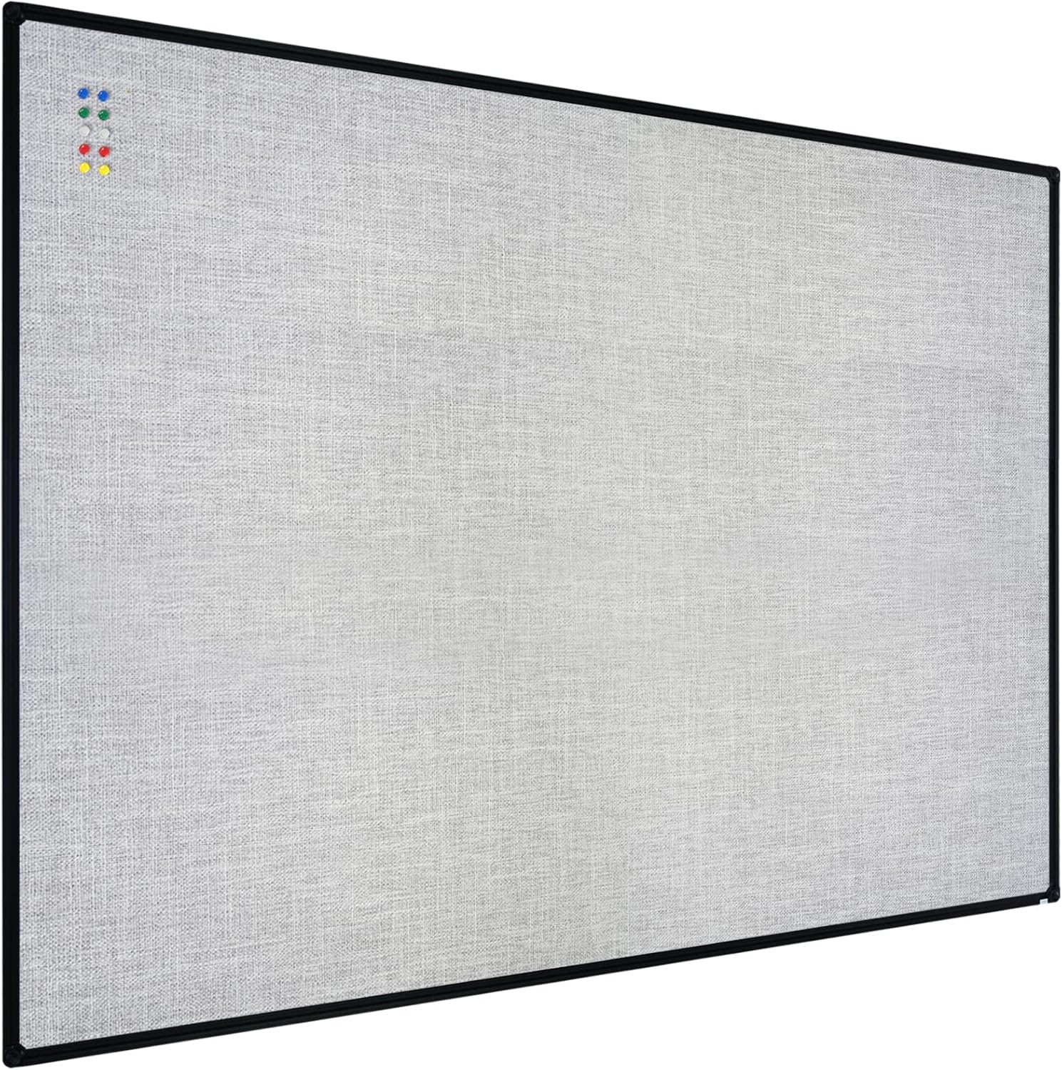 JILoffice Cork Linen Bulletin Board 48 X 36 Inch (Grey