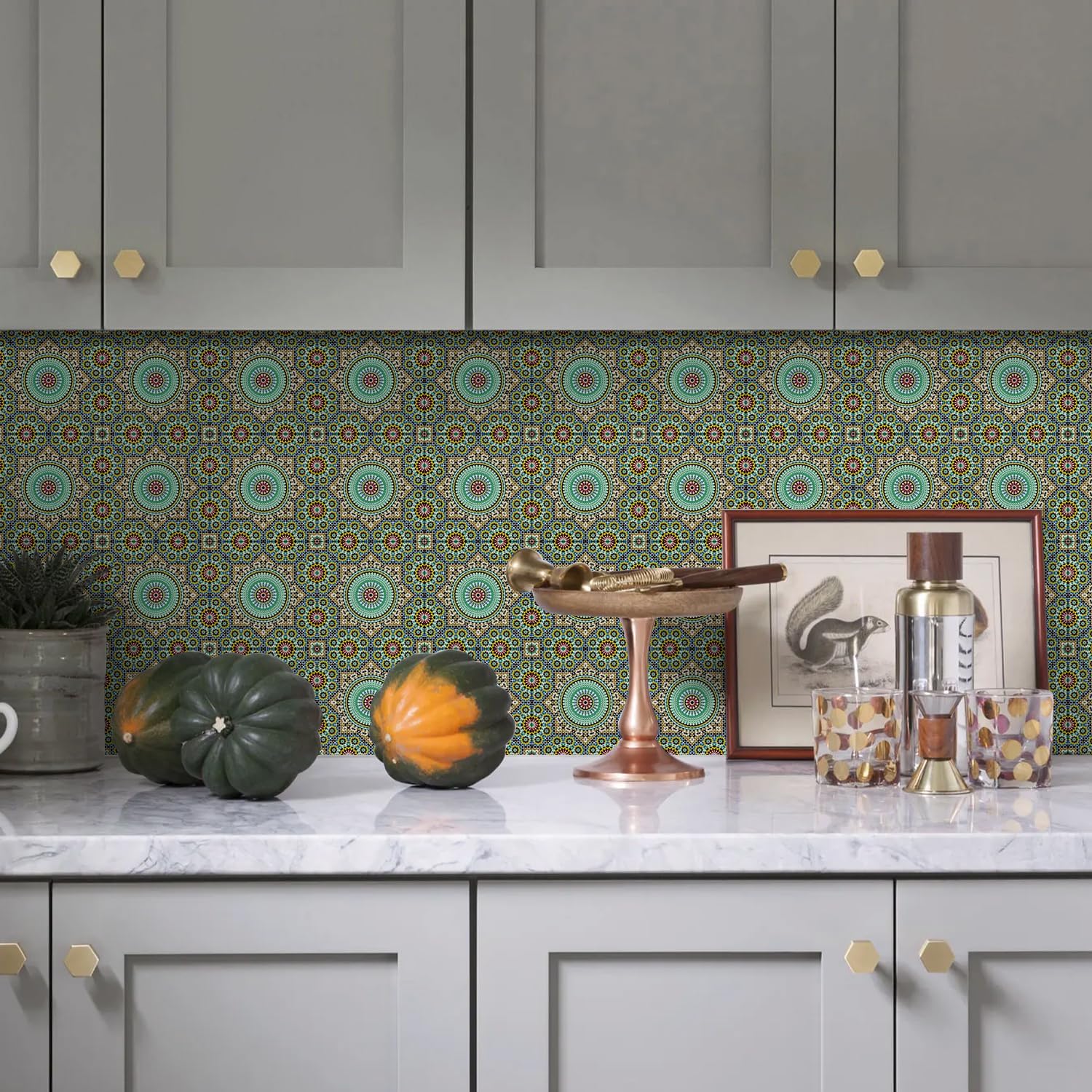 VICCI 12Pcs Peel and Stick Tile Backsplash Self Adhesive Stickers for Kitchen 5.9''x5.9'' Wall Decals Waterproof Stick on Backsplash for Bathroom
