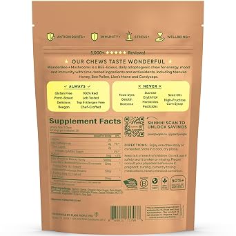 Plant People WonderBee Super Mushroom Manuka Honey Chews 30ct