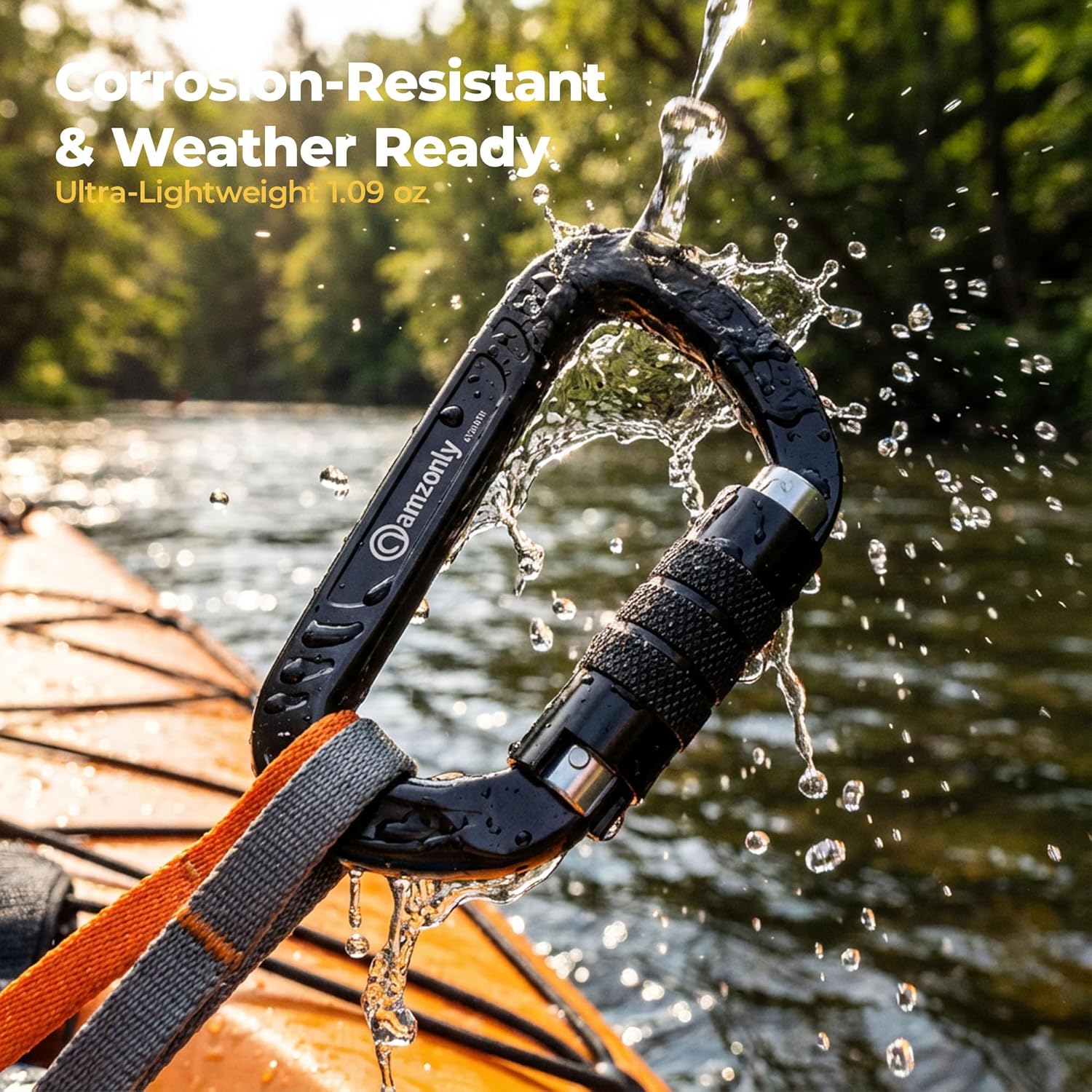 3inch Auto Locking Carabiner Clips Heavy Duty, 12KN /2697lbs Lightweight keychain carabiners, Sturdy Twist Lock Caribeeners for Camping Hiking Hammock Swing Backpack, dog leash and Harness etc - Image 4