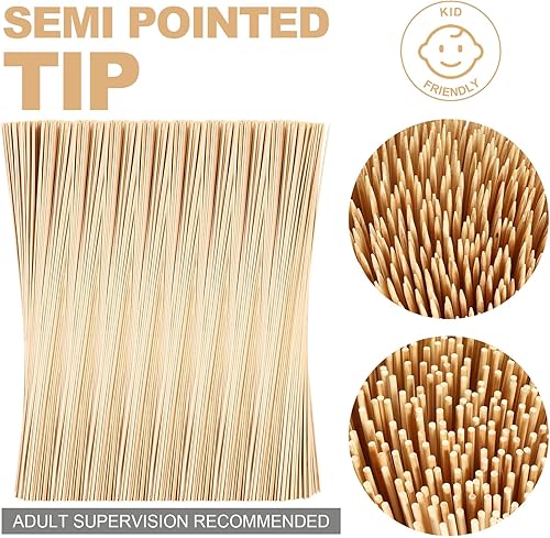 Miniatura 4 de Suclain 500 palitos para asar malvaviscos de 36 pulgadas de largo y 0.197 in de grosor, pinchos de bambú, brochetas de bambú, barbacoa, parrilla,