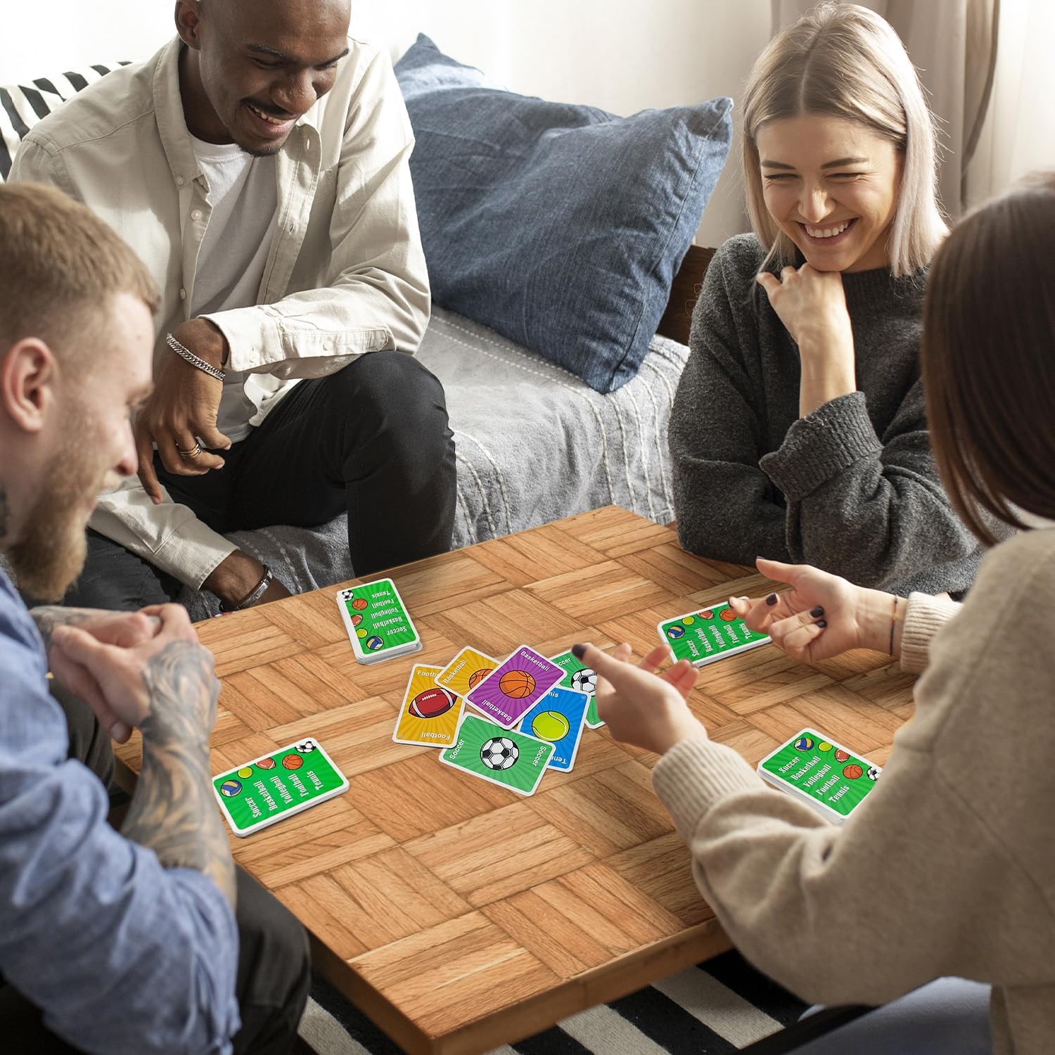 Sports Card Game - Soccer Basketball Volleyball Football Tennis - Speed-Matching Board Games for Adults Wildly Entertaining & Easy to Learn for Travel, Camping, Party, Game Night - 2-8 Players image 6 of 7 B0F21KC1V1