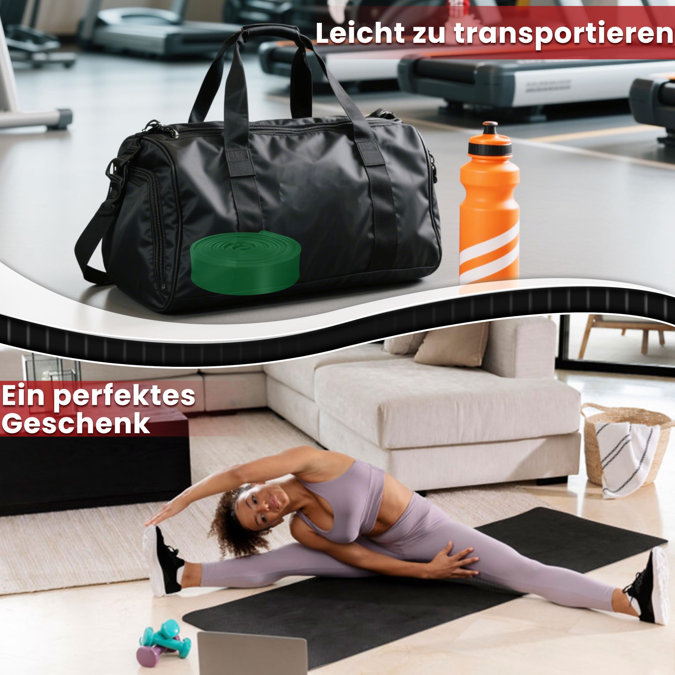 Fitnessbänder – 4-Stufen Resistance Bands Set mit Türanker, Terrabänder für Klimmzüge, Krafttraining, Yoga & Stretching