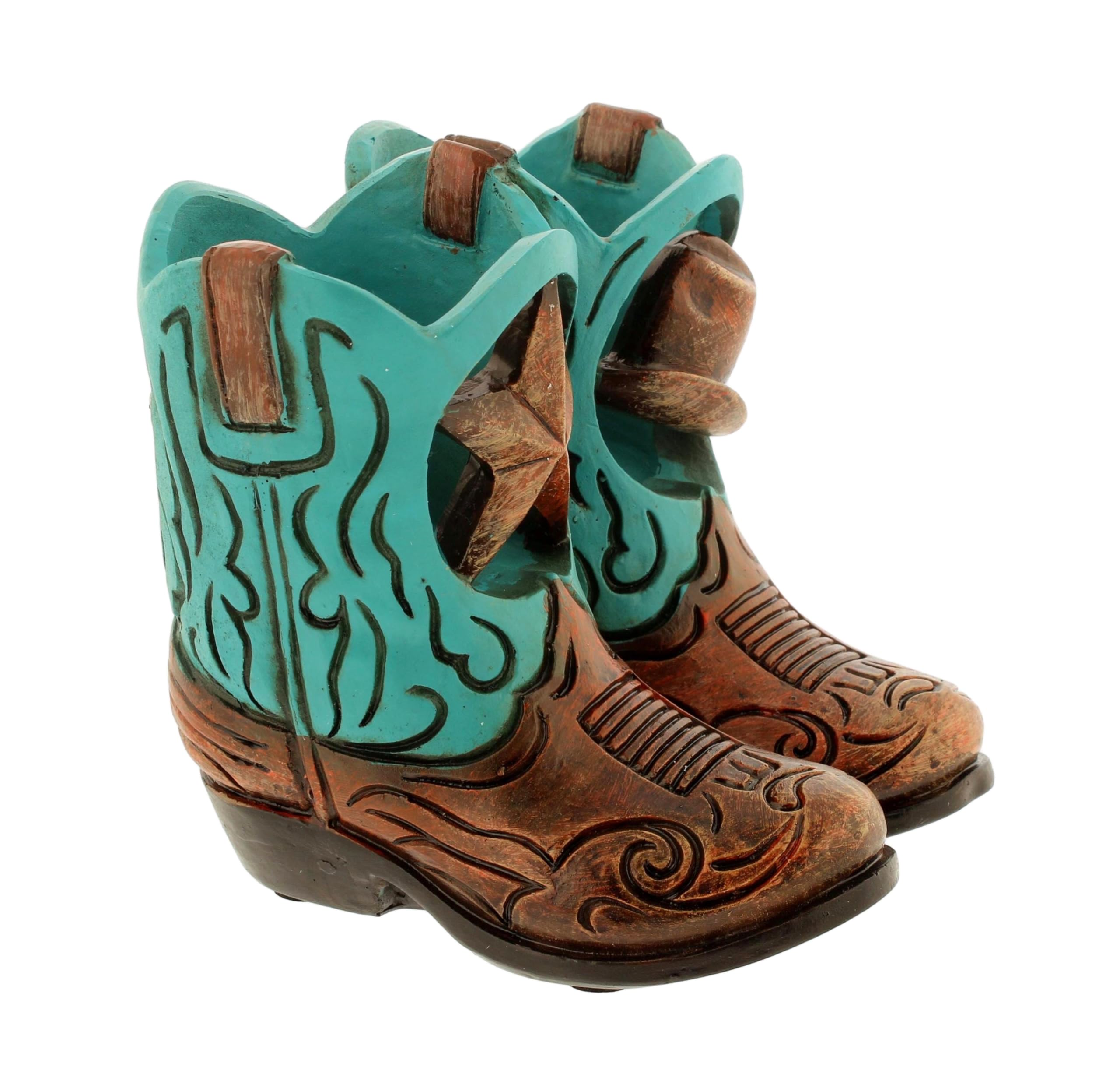 The Bridge Collection Juego de salero y pimentero Western Cowboy Boot – Decoración rústica de mesa de cocina – acento único de granja