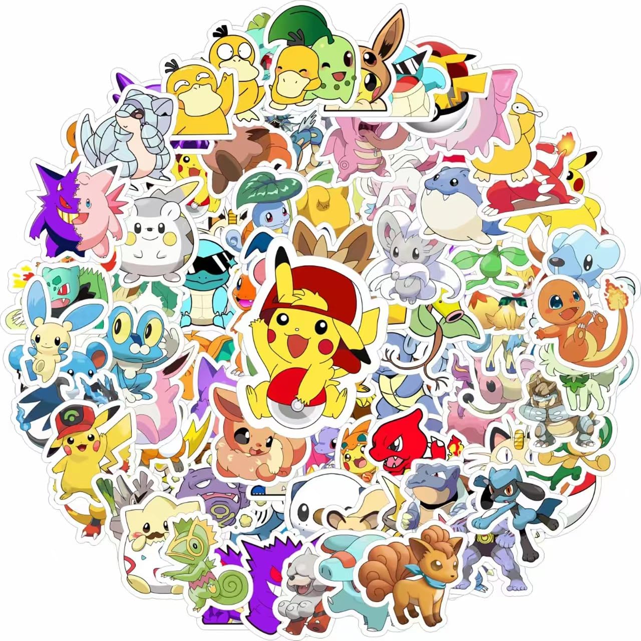 100Pcs Cartoon Pokémon Stickers for Suitcase Skateboard Laptop Computer Water Bottles Car Decal Waterproof Sticker.