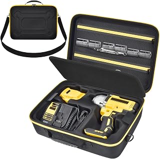 Impact Driver Case for DEWALT 20V MAX XR DCF900B DCF900P1 Cordless Impact Wrench 1/2 Impact Gun, Hard Travel Storage Holder Organizer for Torque Wrench Set, Battery, Charger and Accessories (Box only)