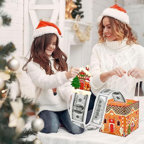Vista 50 de Caja de dinero de Navidad para tirar de regalo en efectivo, cajas de regalo para dinero en efectivo, caja de regalo sorpresa para padres, amantes