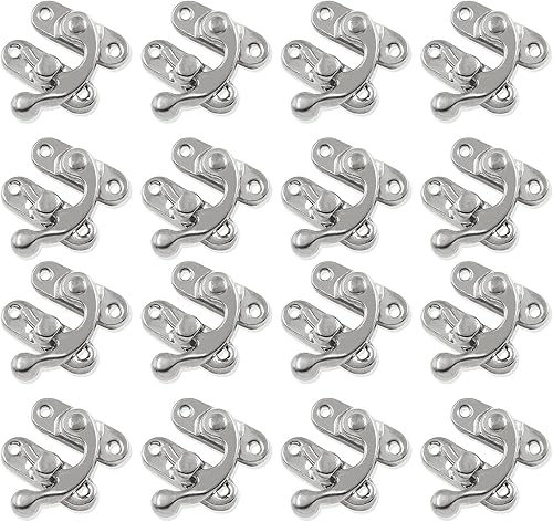 30 cerrojos de gancho derecho con brazo oscilante, joyero de madera, cerradura decorativa de cuerno para caja de almacenamiento de joyas, color