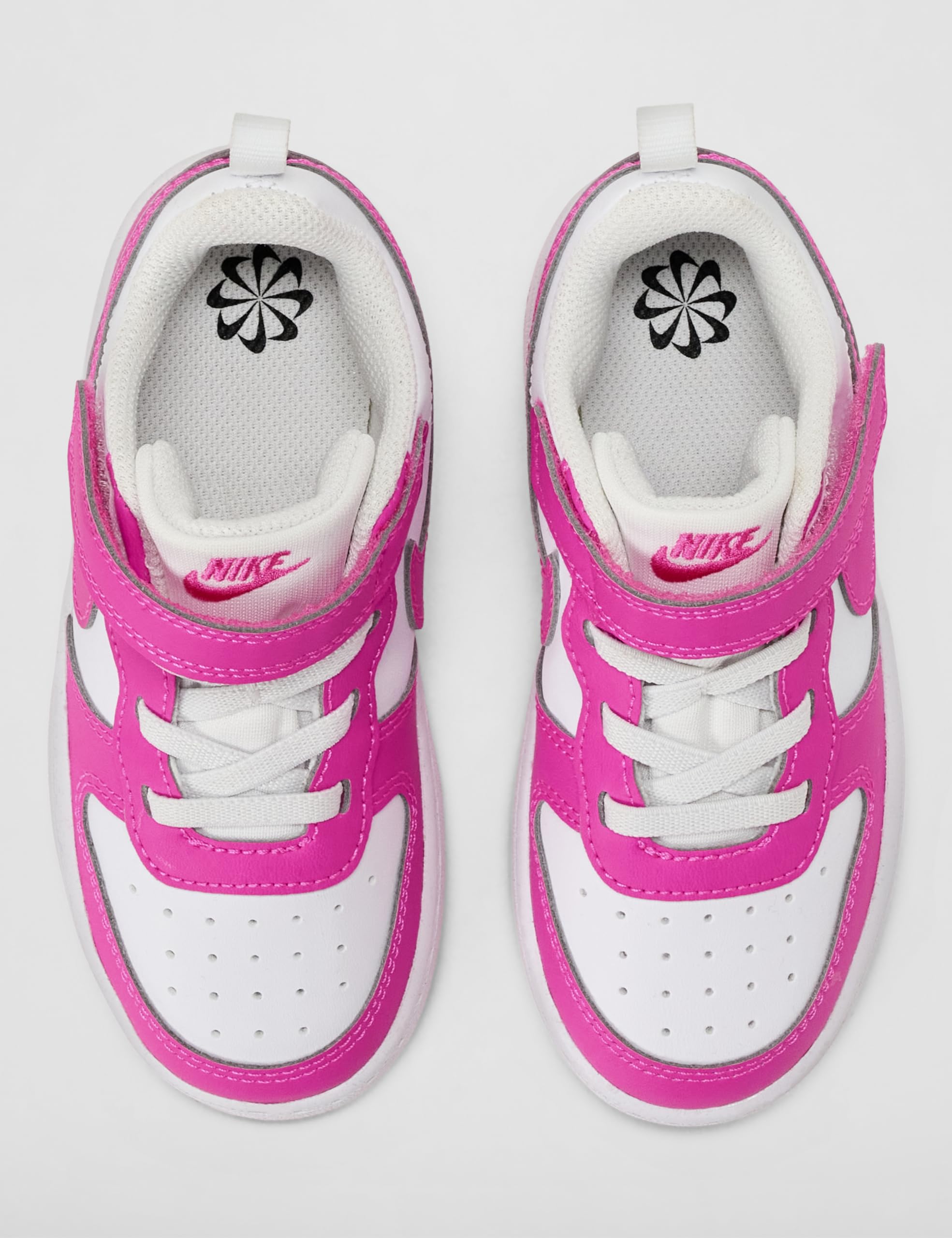 NIKE Court Borough Low Recraft Zapatillas-Bebé e Infantil, Shoes, White/Laser Fuchsia, 27 EU