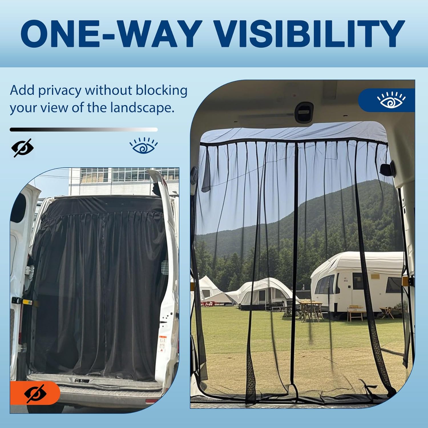 Magnetic Van Bug Screen Fit for Ford Transit Medium & High Roof Side and Rear Door