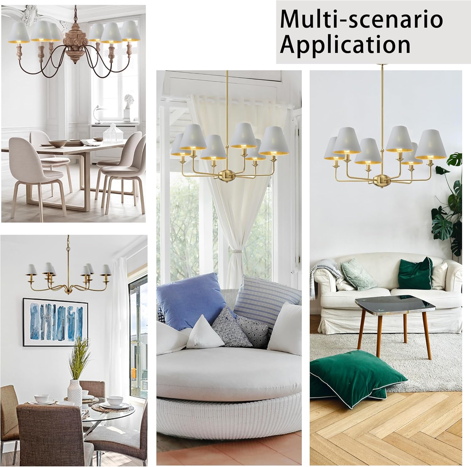 Small Lamp Shade Chandelier Shades Set of 3，Fabric Lampshade for Wall Lamp，Chandelier Shades，Small Table Lamps，For Cutting Edge Bulbs, Clip-on Fitter Lampshade，3" X 6" X 5"
