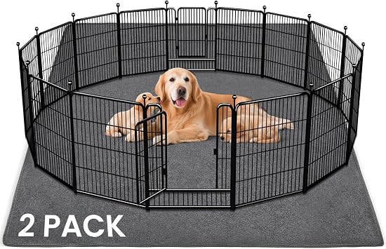 FUWERY 2 Packs 72"x72" Extra Large Washable Pee Pads for Dogs | Reusable Dog Mat for Floor, Non-Slip Waterproof, Fast Absorbent Pet Whelping Pads, Puppy Playpen Mat for Incontinence
