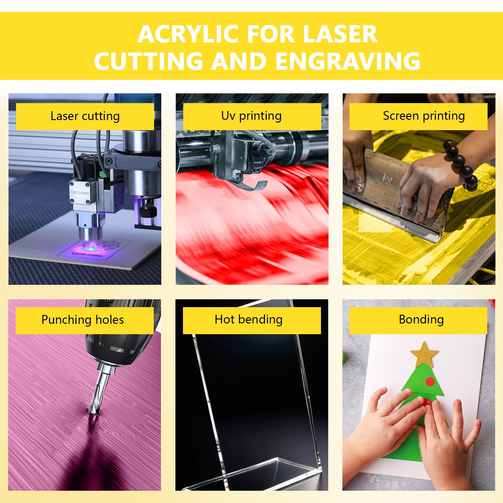 Pack of 12 Acrylplatte 3mm Farbig Acrylic Glass 20.3cm x 20.3cm FüR Laserschneiden, Gravieren, Uv-Druck, Beschilderung, Diy-Projekte, Mit Schutzpapier Acrylic Sheet, Leicht Zu Schneiden