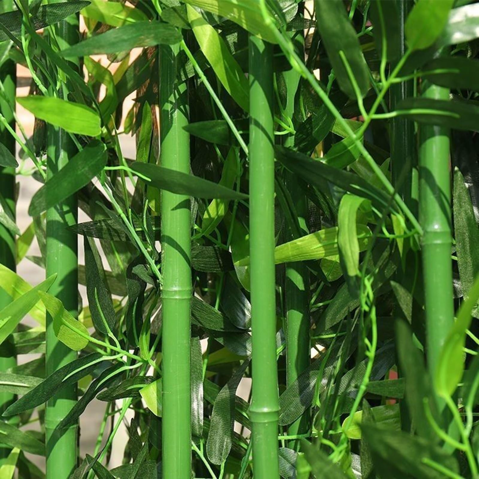 Sztuczne drzewo bambusowe na zewnątrz, sztuczne rośliny krajobrazowe, osłona prywatności ogrodzenia ogrodowego, plastikowe przegrody do biura domowego/zielony zestaw ścienny(100 cm Base-16 korzeń